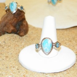 Beach Treasures - Beach Essentials - MarahLago Atlantic Larimar Ring at Beach Treasures in OBX