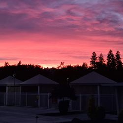 Royal Mobile Villas - Sunset over outdoor heated pool.