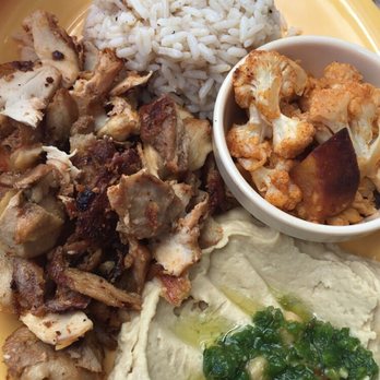 FelFel Mediterranean - Chicken shawarma plate with brown rice, vegetable salad, and spicy hummus - Mediterranean Near Me - Denver, Colorado FelFel Mediterranean - Chicken shawarma plate with brown rice, vegetable salad, and spicy hummus - Mediterranean Near Me - Denver, Colorado