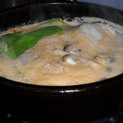 Mogu Tree Noodle House - My Order! Laksa Soup with Flat Flour Noodles with Enoki, Pearl and Chicken Mushroom Toppings :)