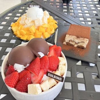 Sulbing Stonewall - Mango Sulbing, Strawberry Choco Yogurt Sulbing, and Tiramisu. - Desserts Near Me - Stonewall, Texas Sulbing Stonewall - Mango Sulbing, Strawberry Choco Yogurt Sulbing, and Tiramisu. - Desserts Near Me - Stonewall, Texas