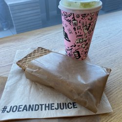 Joe & The Juice - Serrano Sandwich and green juice.