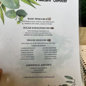 H2O Nail & Massage - Pedicure Menu - Nail Salons Near Me - Westfield, Indiana H2O Nail & Massage - Pedicure Menu - Nail Salons Near Me - Westfield, Indiana
