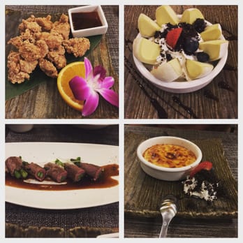 Basil Cafe - From clockwise, Kara fried chicken, green tea Mochi, Japanese creme brûlée, beef maki. - Japanese Near Me - Rockwall, Texas Basil Cafe - From clockwise, Kara fried chicken, green tea Mochi, Japanese creme brûlée, beef maki. - Japanese Near Me - Rockwall, Texas