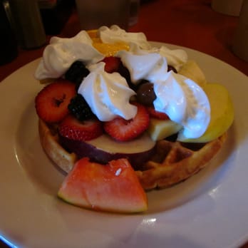 Sound Bites Cafe - Waffle with fruit and whipped cream. NOM NOM... - Breakfast & Brunch Near Me - Somerville, Massachusetts
