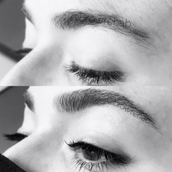 Brow Rehab - Brow Rehab eyelash tint and brow wax before and after.