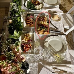 They gave us the most wrinkled table cloth for our sweet heart table. This small plate was given to every 6 guests and not refilled. They gave us the most wrinkled table cloth for our sweet heart table. This small plate was given to every 6 guests and not refilled.