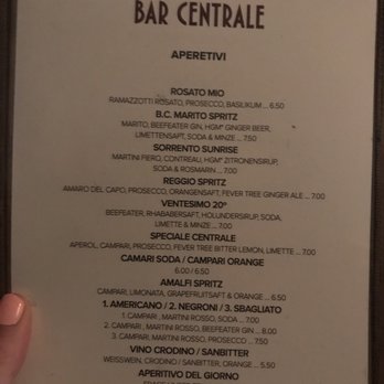 Bar Centrale - Menu - Bars Near Me - Munich, BY Bar Centrale - Menu - Bars Near Me - Munich, BY