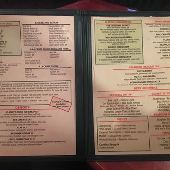 Clancy's Cantina - Menu pages 5-6 - Mexican Near Me - New Smyrna Beach, Florida Clancy's Cantina - Menu pages 5-6 - Mexican Near Me - New Smyrna Beach, Florida