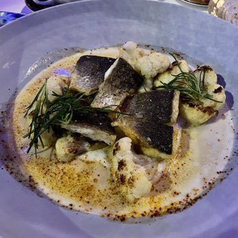 Spago - Crispy Scale Black Sea Bass - New American Near Me - Beverly Hills, California Spago - Crispy Scale Black Sea Bass - New American Near Me - Beverly Hills, California