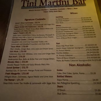 The Tini Martini Bar - Cocktail Bars Near Me - St Augustine, Florida The Tini Martini Bar - Cocktail Bars Near Me - St Augustine, Florida