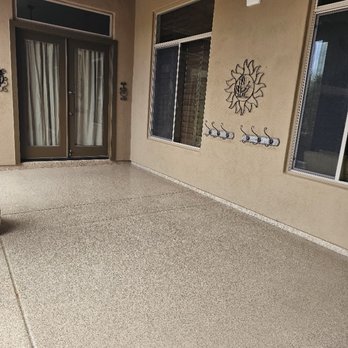 Clean Air Epoxy - Clean Air Epoxy 1/16th inch Saddle Tan flake Epoxy Patio Flooring in Scottsdale - Flooring Near Me - Phoenix, Arizona Clean Air Epoxy - Clean Air Epoxy 1/16th inch Saddle Tan flake Epoxy Patio Flooring in Scottsdale - Flooring Near Me - Phoenix, Arizona