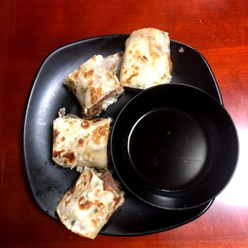 Chen's Dumpling House - These are the 手抓饼 (hand rolled scallion pancakes) with beef!  So good! - Chinese Near Me - Madison, Wisconsin