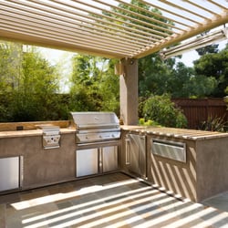 Julie Orr Design - Outdoor Kitchen and Retractable Arbor