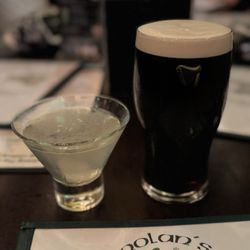 Pickle martini and Guinness