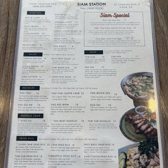 Siam Station - Menu - Thai Near Me - Irvine, California