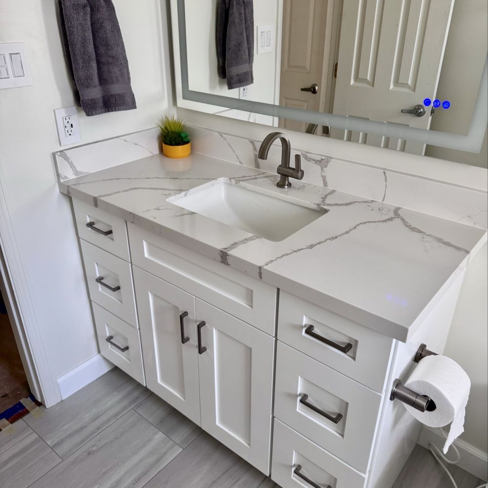 MG Stone - bathroom cabinet and countertop by MG Stone. - Cabinetry Near Me - Mesa, Arizona