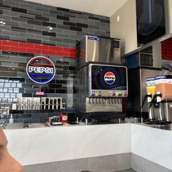 Pancho Villa’s Taco Shop - Salsa bar and soda station