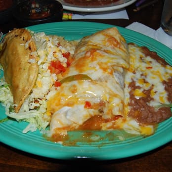 El Adobe - Beef Burrito and Chicen Taco Combination - Latin American Near Me - San Juan Capistrano, California