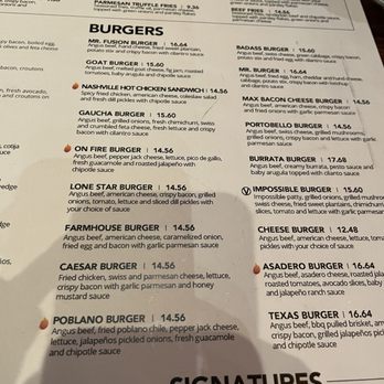 Fusion Grill & Bar - Menu - Burgers Near Me - Katy, Texas