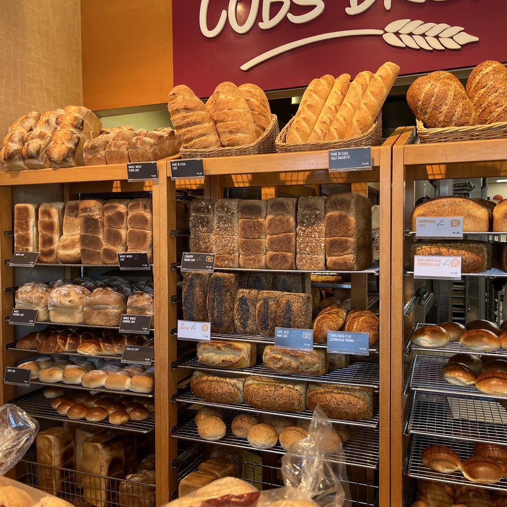 Cobs Bread - a variety of breads on display - Bakeries Near Me - Burnaby, British Columbia