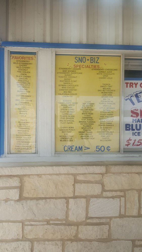 SNO BIZ 11 Reviews Ice Cream & Frozen Yogurt 123 N Hwy 77