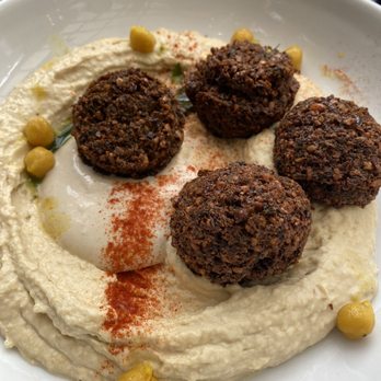 Cafe Mogador - Hummus and Falafel Plate - Moroccan Near Me - Brooklyn, New York Cafe Mogador - Hummus and Falafel Plate - Moroccan Near Me - Brooklyn, New York