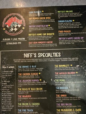 Menu photo 1 Niffer's Place Auburn Auburn, AL Menu photo 1 Niffer's Place Auburn Auburn, AL