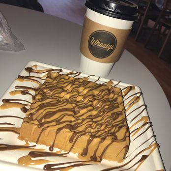 Wheelys - Nutella and Recees Peanutbutter Waffle with Oat Milk Latte - Coffee & Tea Near Me - La Grange, Illinois