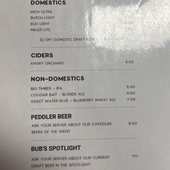Bubbarino's Bites & Bubbles - Draft menu - Salad Near Me - Hurricane, West Virginia Bubbarino's Bites & Bubbles - Draft menu - Salad Near Me - Hurricane, West Virginia