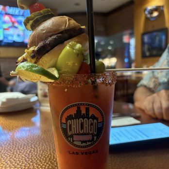 Chicago Brewing Company - Bloody Mary with mini burger - Breweries Near Me - Las Vegas, Nevada Chicago Brewing Company - Bloody Mary with mini burger - Breweries Near Me - Las Vegas, Nevada