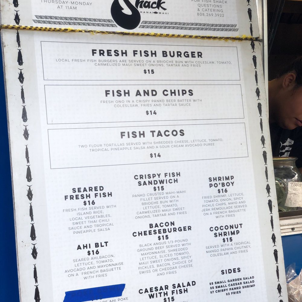 Da Fish Shack - Menu - Food Trucks Near Me - Hana, Hawaii Da Fish Shack - Menu - Food Trucks Near Me - Hana, Hawaii