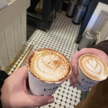 Caffe Paradiso - Autumn latte and vanilla bean cortado (has a diff name) - Coffee & Tea Near Me - New York, New York Caffe Paradiso - Autumn latte and vanilla bean cortado (has a diff name) - Coffee & Tea Near Me - New York, New York