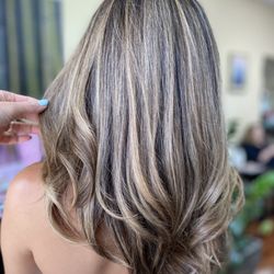 Brazen Hair Design - Blonde highlights on dark brown hair