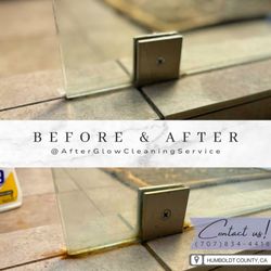 After Glow Cleaning Service - Shower Door deep cleaning - Before & After!