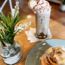 Coffee & Culture Bakery - Iced Nutella something or other and a giant cinnamon roll!