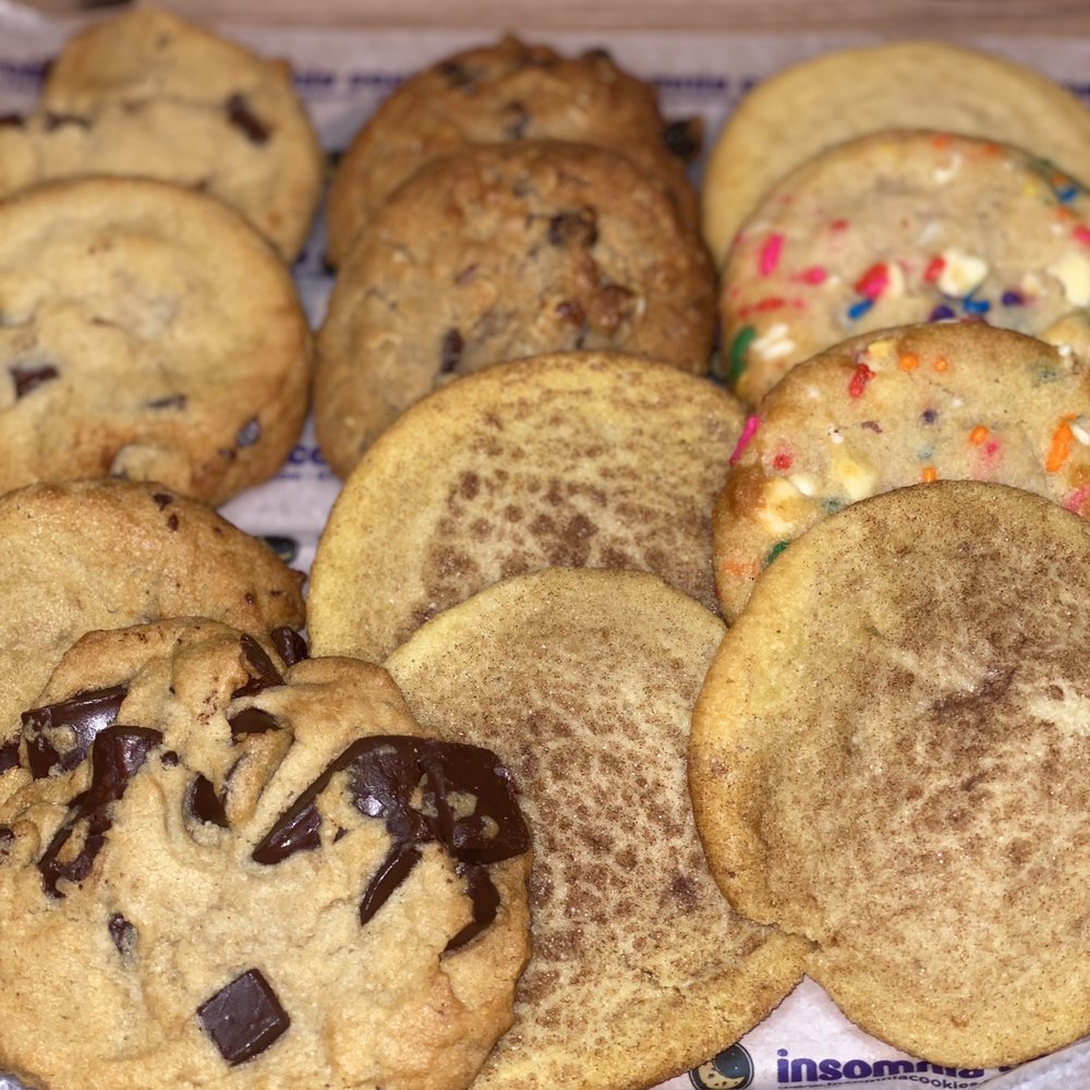 Insomnia Cookies - 12 pack (confetti, snickerdoodle, Chocolate Chunk Cookie, Oatmeal Raisin Cookie, Sugar Cookie) - Desserts Near Me - Baltimore, Maryland