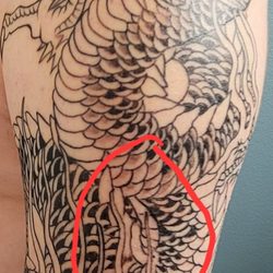 BareFace Ink - This is just one of several mistakes he made on my outline. I paid 900 dollars for crappy work.
