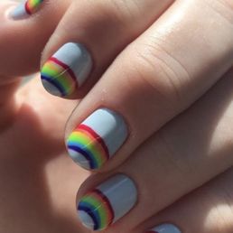 Rainbow pride nail art! Rainbow pride nail art!