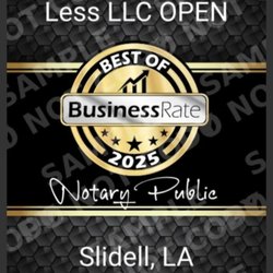 Notary For Less - Google reviews says it all for 2025 & 2026. Thank you to our wonderful customers in the 70460 area.