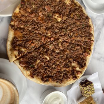 Damask Rose Coffee - Lahm bi ajeen flatbread - Coffee & Tea Near Me - Oakland, California Damask Rose Coffee - Lahm bi ajeen flatbread - Coffee & Tea Near Me - Oakland, California