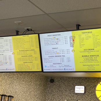Happy Lemon - Menu as of 12/24/21 - Tea Rooms Near Me - Newark, California