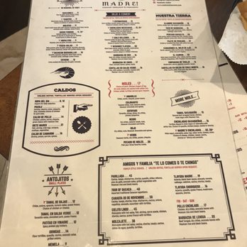 Madre - menu 2018 - Mexican Near Me - Torrance, California