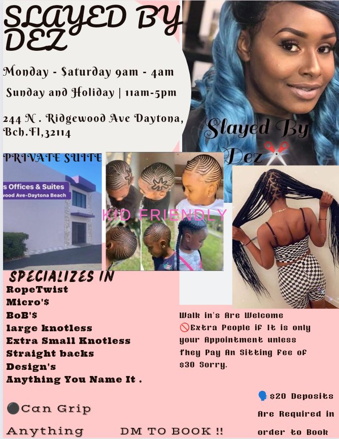 SLAYED BY DEZ 244 N Ridgewood Ave, Daytona Beach, Florida Hair