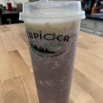 Boba & More Xpress - Blueberry banana smoothie with sea salt milk foam on top - Coffee & Tea Near Me - Houston, Texas