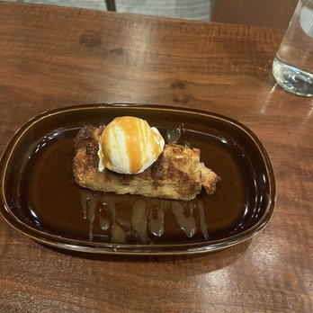Crush'd Wine Bar Kitchen - Bread pudding with caramel bourbon sauce - New American Near Me - Danville, California Crush'd Wine Bar Kitchen - Bread pudding with caramel bourbon sauce - New American Near Me - Danville, California