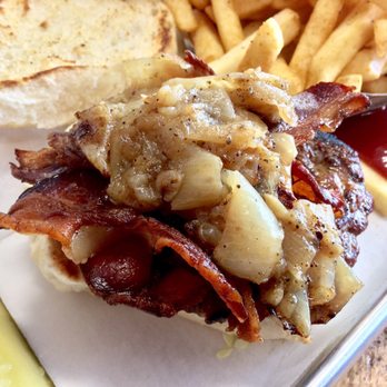 Fred the Butcher - Black and Bleu burger with BACON and caramelized onions. GET IN MY BELLY! - Meat Shops Near Me - Clifton Park, New York Fred the Butcher - Black and Bleu burger with BACON and caramelized onions. GET IN MY BELLY! - Meat Shops Near Me - Clifton Park, New York