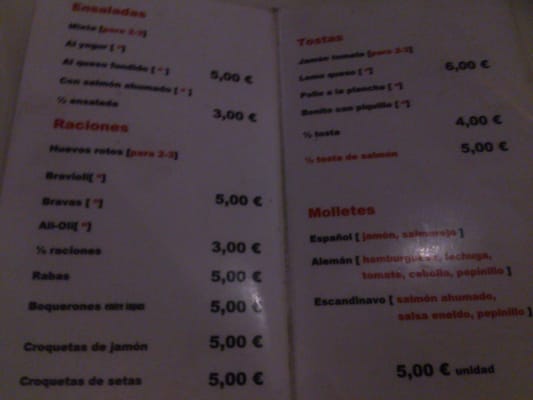 Menu photo 2 Entre Tapas Madrid, M