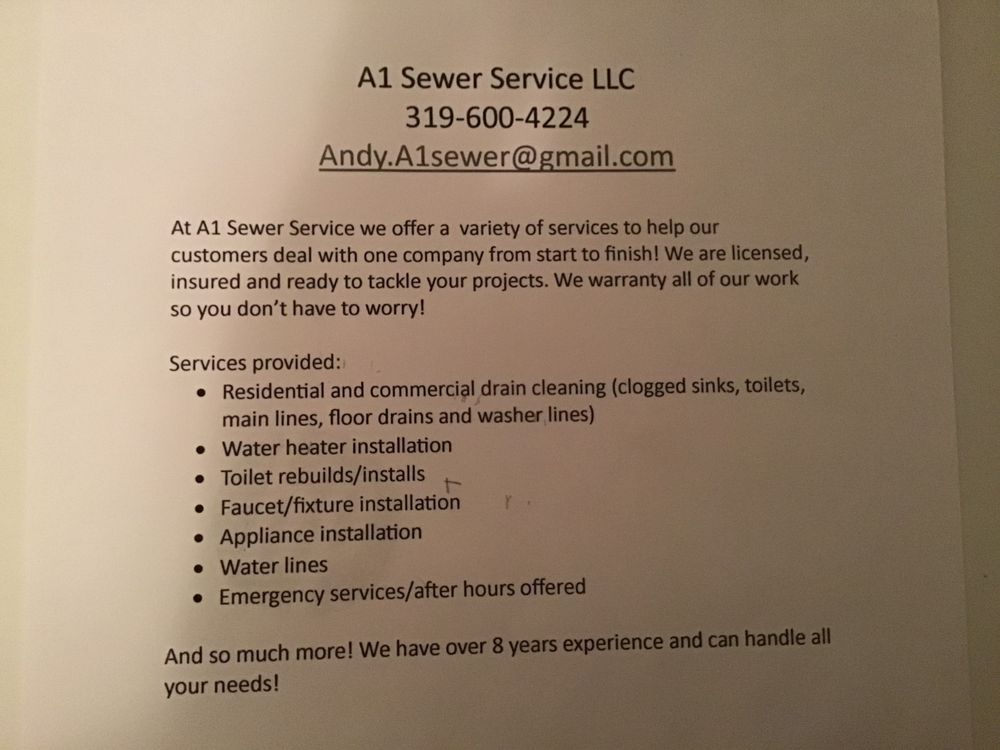 Slide of A1 Sewer Service