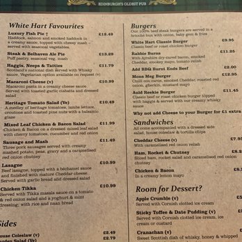 The White Hart Inn - Menu - Pubs Near Me - Edinburgh, EDH The White Hart Inn - Menu - Pubs Near Me - Edinburgh, EDH